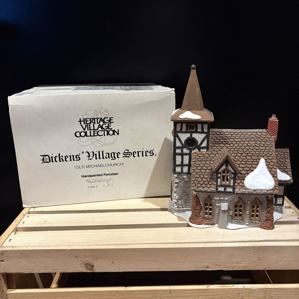 Dept 56 Dickens Village Old Michaelchurch #5562-0 1992 Lighted w/Box Retired